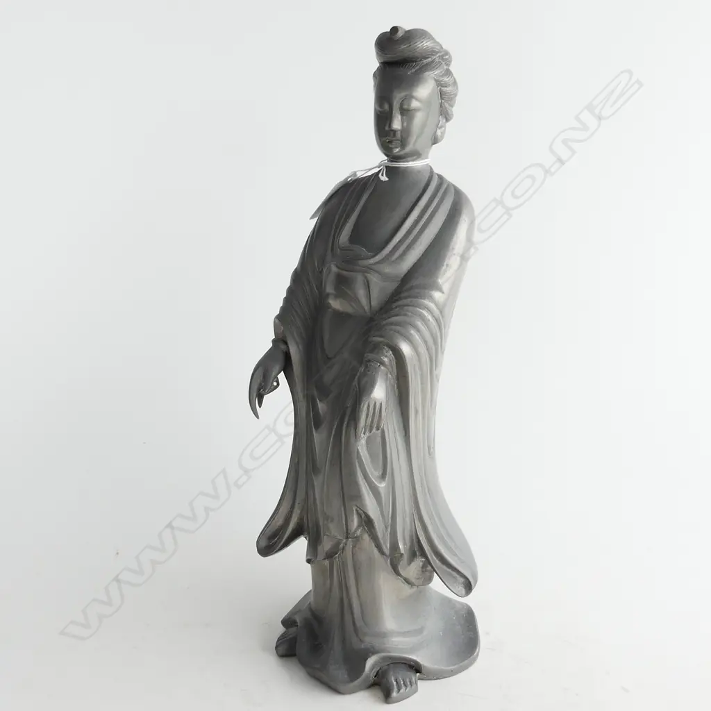 PEWTER QUAN YIN SCULPTURE H.340mm Image 1++