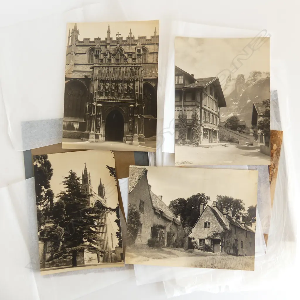 UNA GARLICK (1883-1951) 11 x VINTAGE PHOTOS: Cathedrals + Tyrolean Alps + Peter Pan sculpture + Durham etc Image 1++
