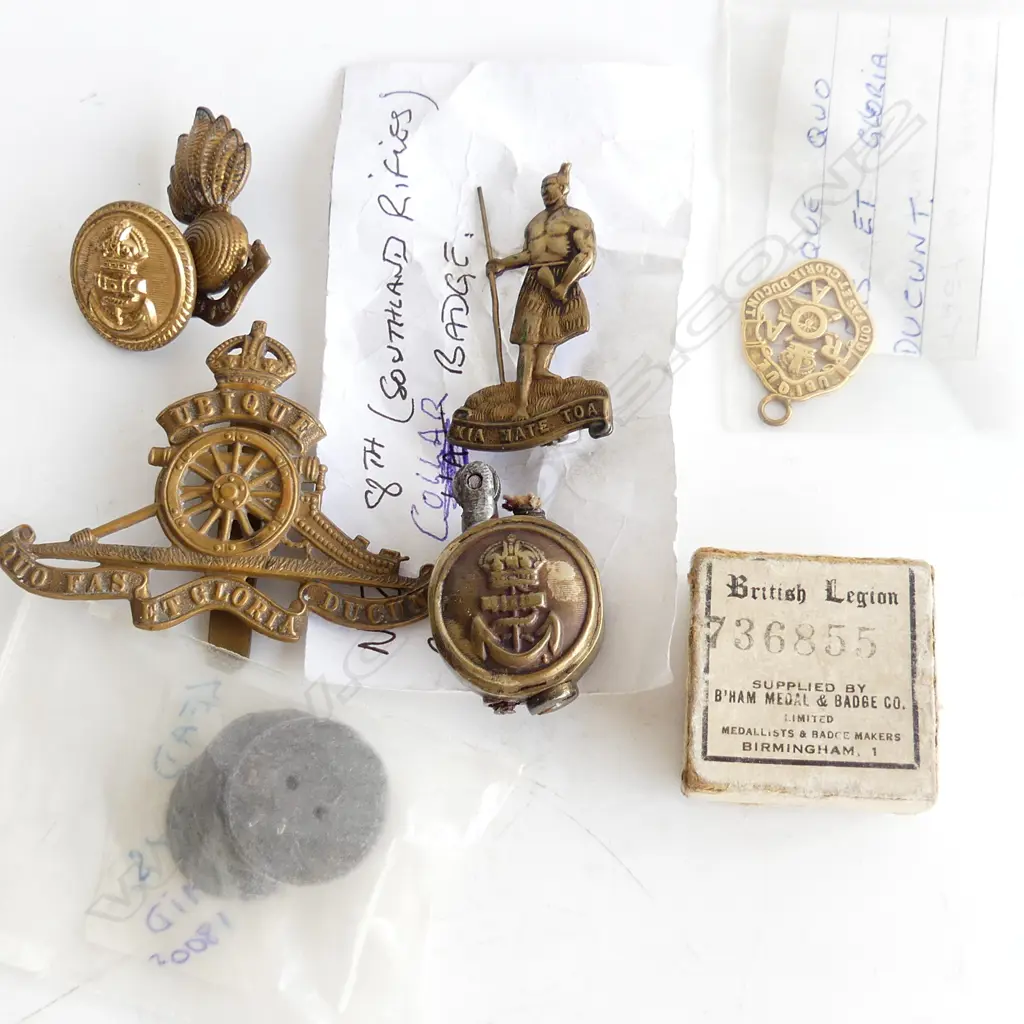 BAG LOT MILITRY BADGES BUTTONS  ETC Image 1++