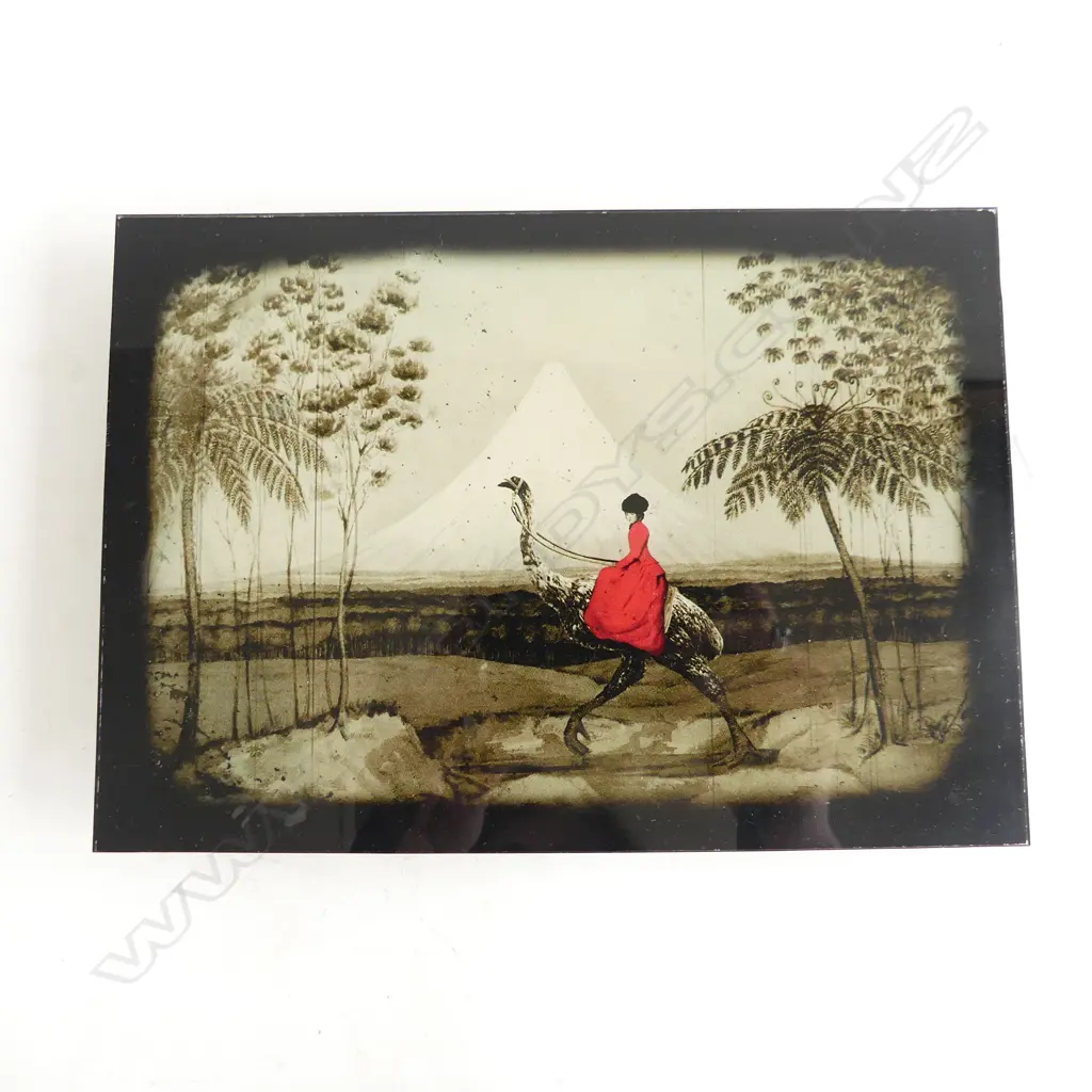 EMILY THOMAS ALTERNATIVE ENDING ART  'SCENE 1 MT TARANAKI LOOMS IN DISTANCE'  210 X 150mm Image 1++