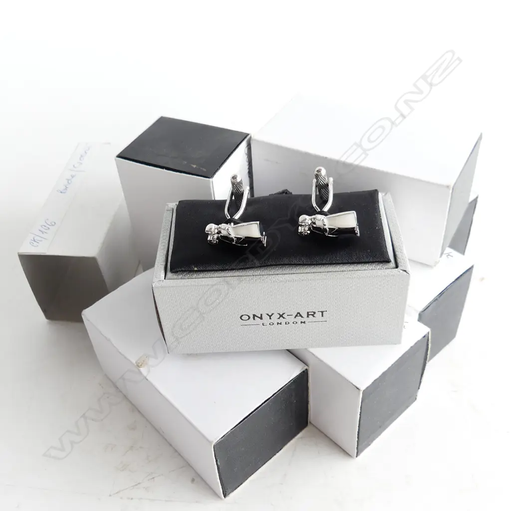 8 PRS ASST. BOXED CUFFLINKS; WEDDING THEME Image 1++