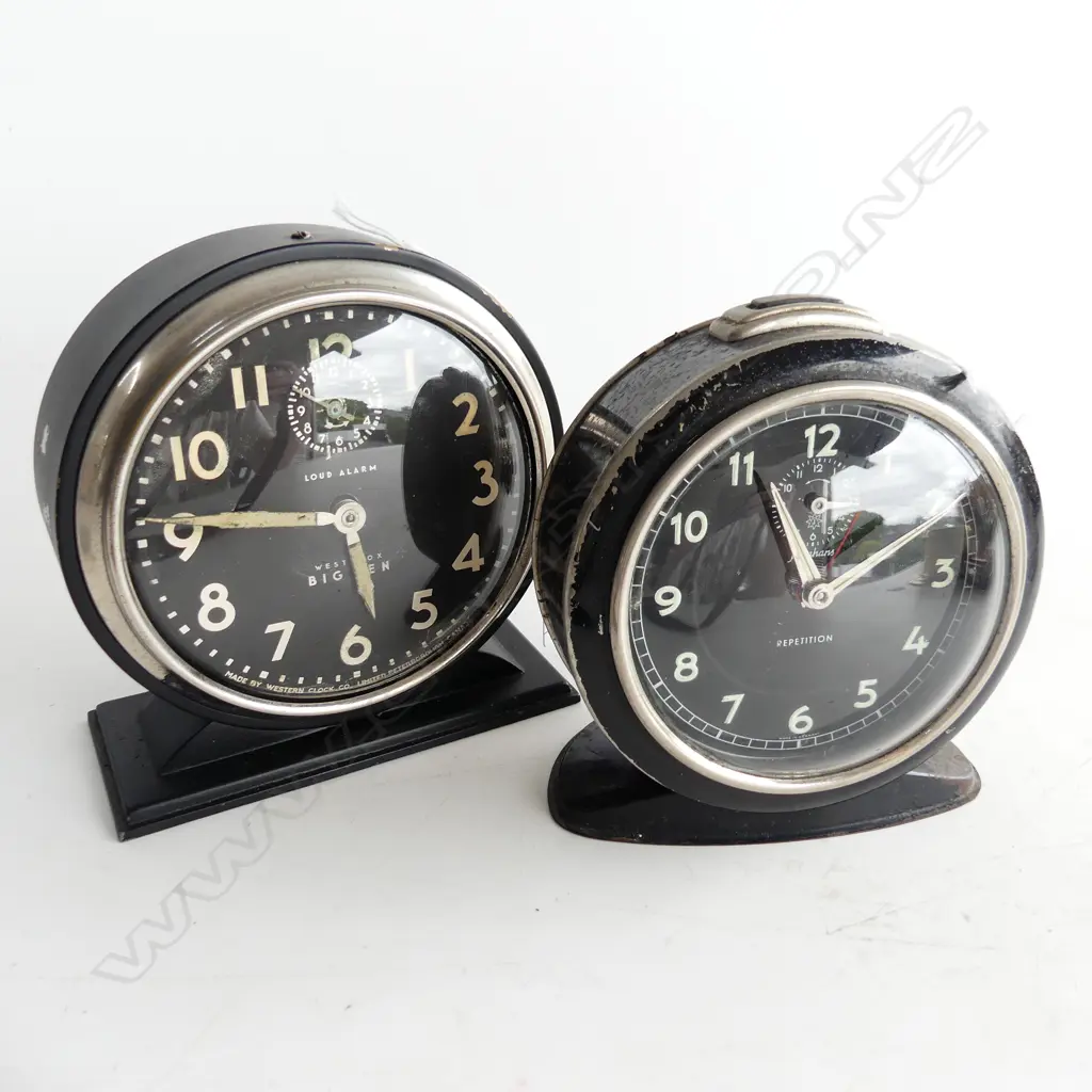 BIG BEN VINTAGE ALARM CLOCK  H135MM & ANOTHER REPERTION ALARM CLOCK H130MM Image 1++