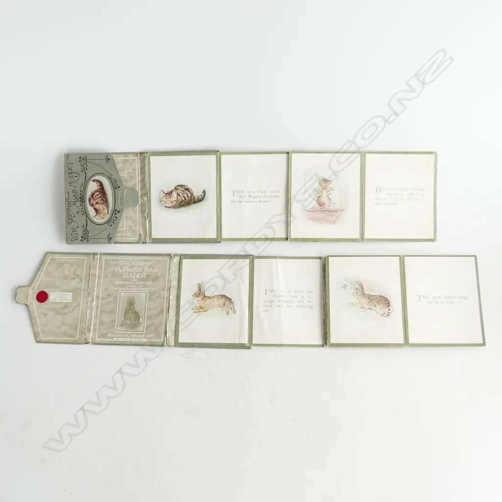 2 BEAXTRIX POTTER FOLD-OUT BOOKS Á Fierce Bad Rabbit'& 'The Story of Miss Moppet Image 1++