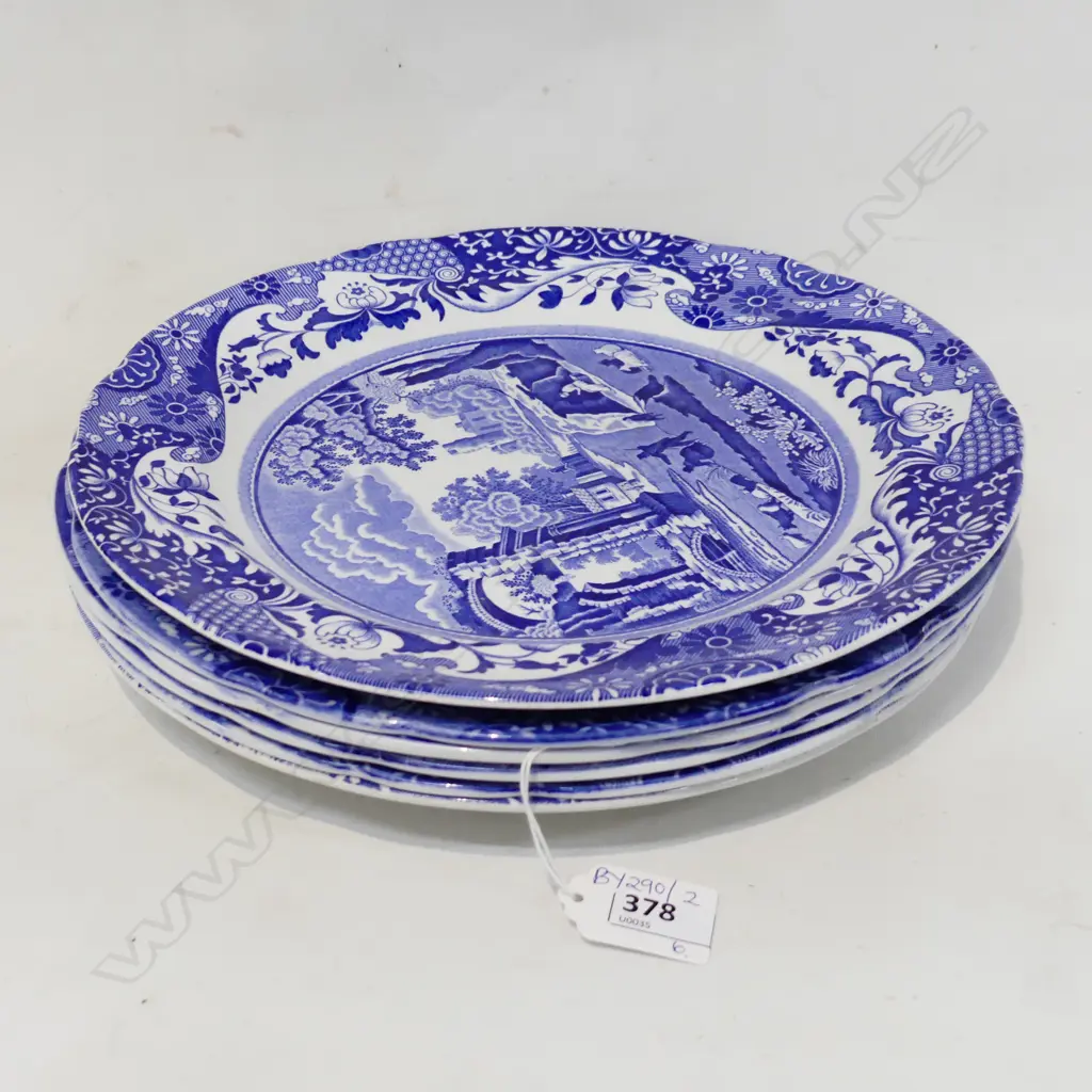 6 COPELAND SPODE 'ITALIAN' DINNER PLATES 265mm dia (1 CHIPPED) Image 1++
