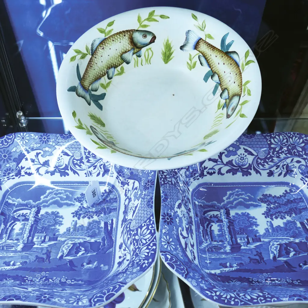 PR COPELAND SPODE 'ITALIAN' SQUARE BOWLS 240x240mm + RADFORD FISH BOWL  Image 1++