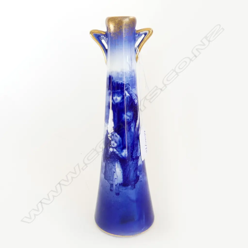A Doulton 'Blue Children' two handled vase tapering conical shape. H.225mm Image 1++