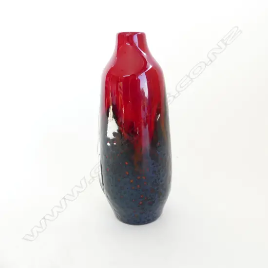 A Royal Doulton  Flambé vase cylindrical shape (Shape 1614)