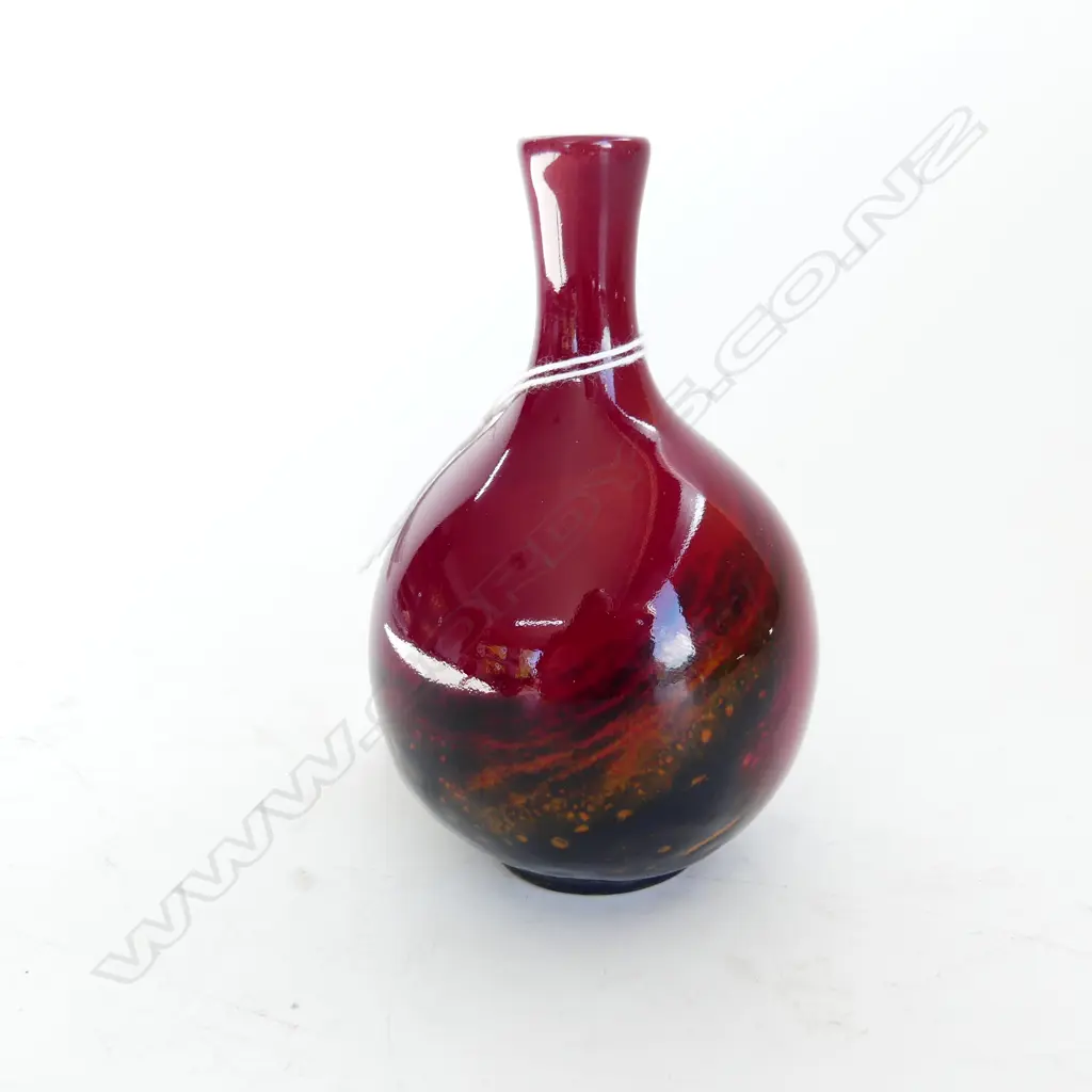 A Doulton miniature veined flambé vase H.110 Image 1++