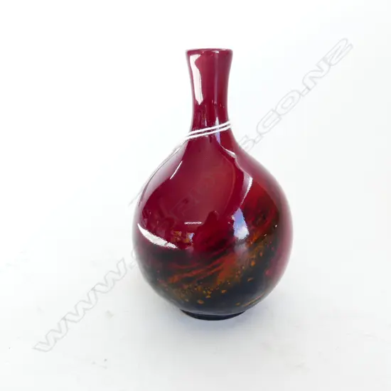 A Doulton miniature veined flambé vase H.110