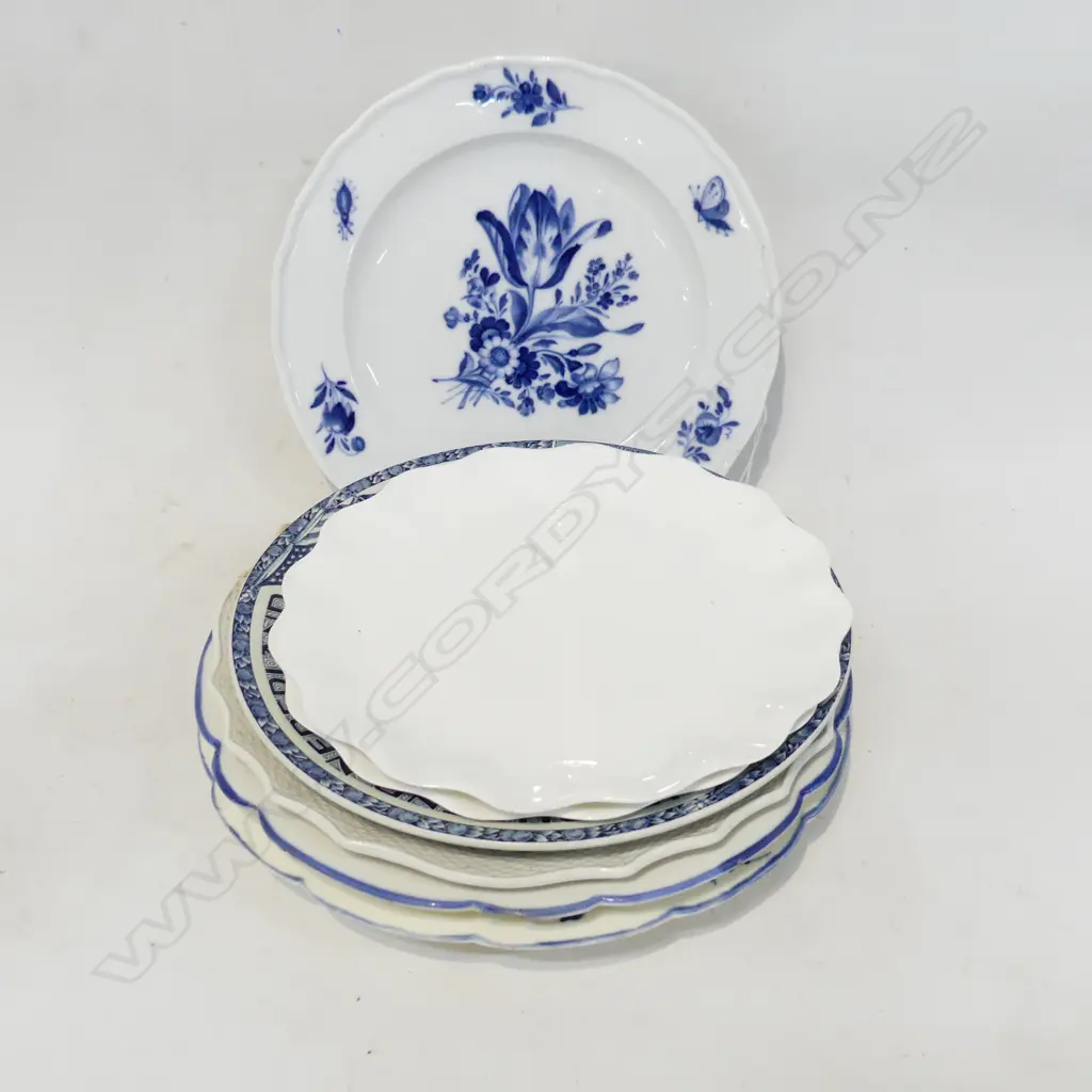 7 B/W PLATES; PR WEDGWOOD, MEISSEN ETC 230mm dia - FAULTS Image 1++