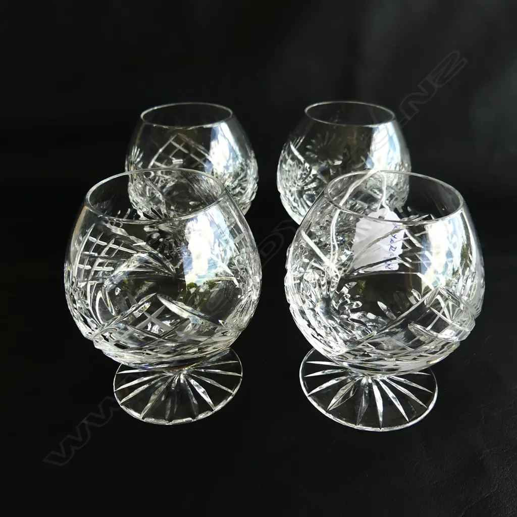 SET OF 4 CUT CRYSTAL BRANDY BALLOONS H. 10CM Image 1++
