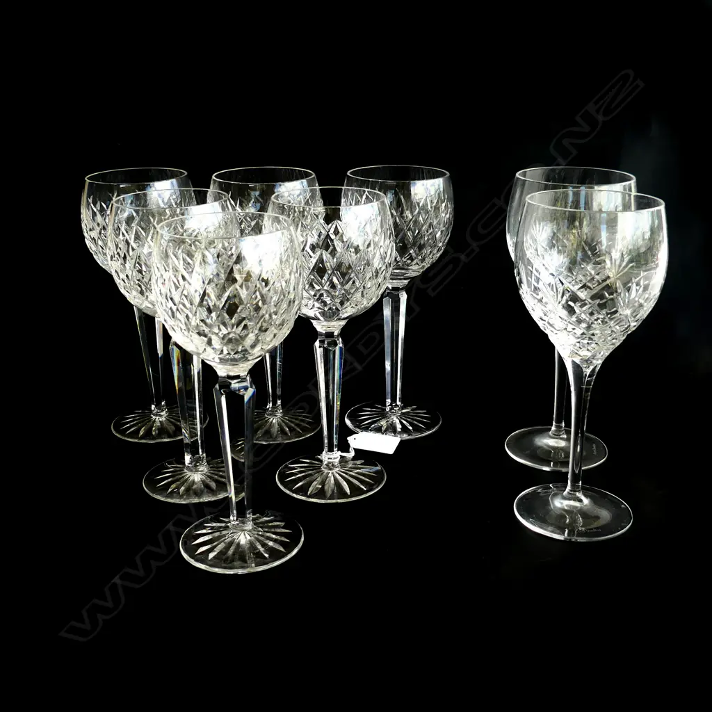 8 CYRSTAL WINE GLASSES; 6 WATERFORD 2 ROYAL DOULTON H.190mm Image 1++