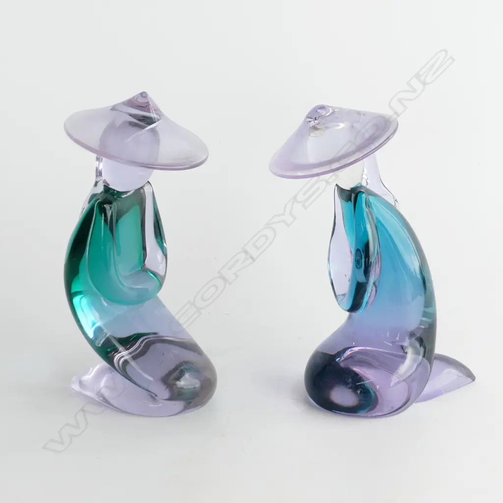 PR SEGUSO MURANO KNEELING OREINTAL FIGURES H.200mm signed to base - faults Image 1++