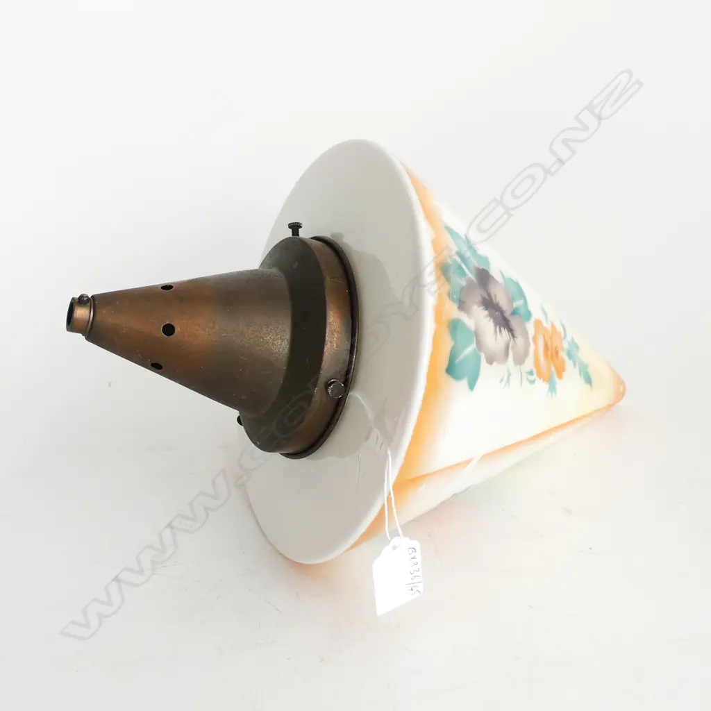 CONICAL ART DECO LIGHT SHADE WITH COPPER GALLERY TOTAL LENGTH L. 350mm Image 1++