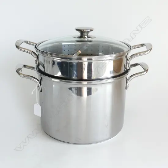 LG QUALITY STAINLESS STEEL FOOD WARMER + LG DANISH STEAMER POT (H.360mm) . 