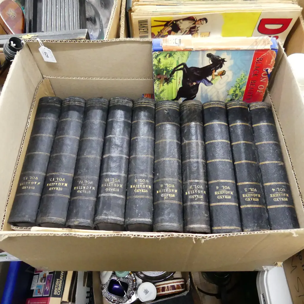 BOX LOT OLD BOOKS; STRAND MAGAZINE VOLS. ETC Image 1++