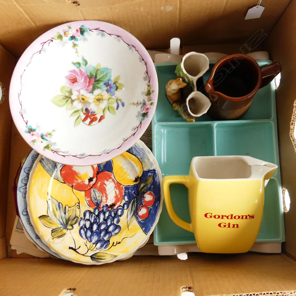 BOX LOT PLATES JUGS ETC Image 1++