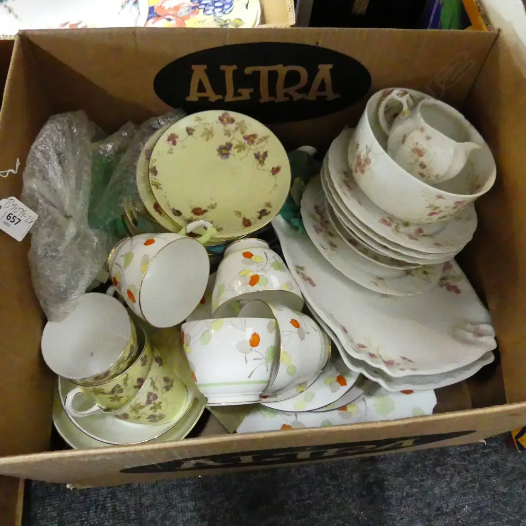 BOX LOT TEASETS GROSVENOR CHAPMAN AND FRENCH  Image 1++