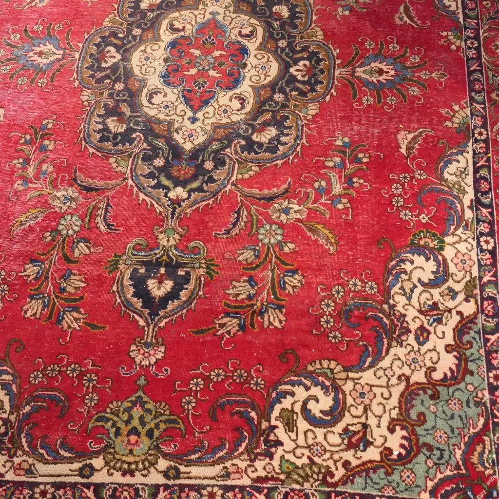 LG HANDKNOTTED WOOL PILE RUG 3400x2420mm repairs Image 1++
