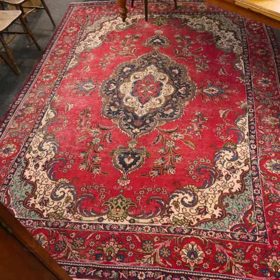 LG HANDKNOTTED WOOL PILE RUG 3400x2420mm repairs