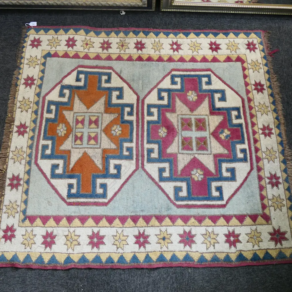HAND KNOTTED ALL WOOL RUG 1200x1150mm Image 1++