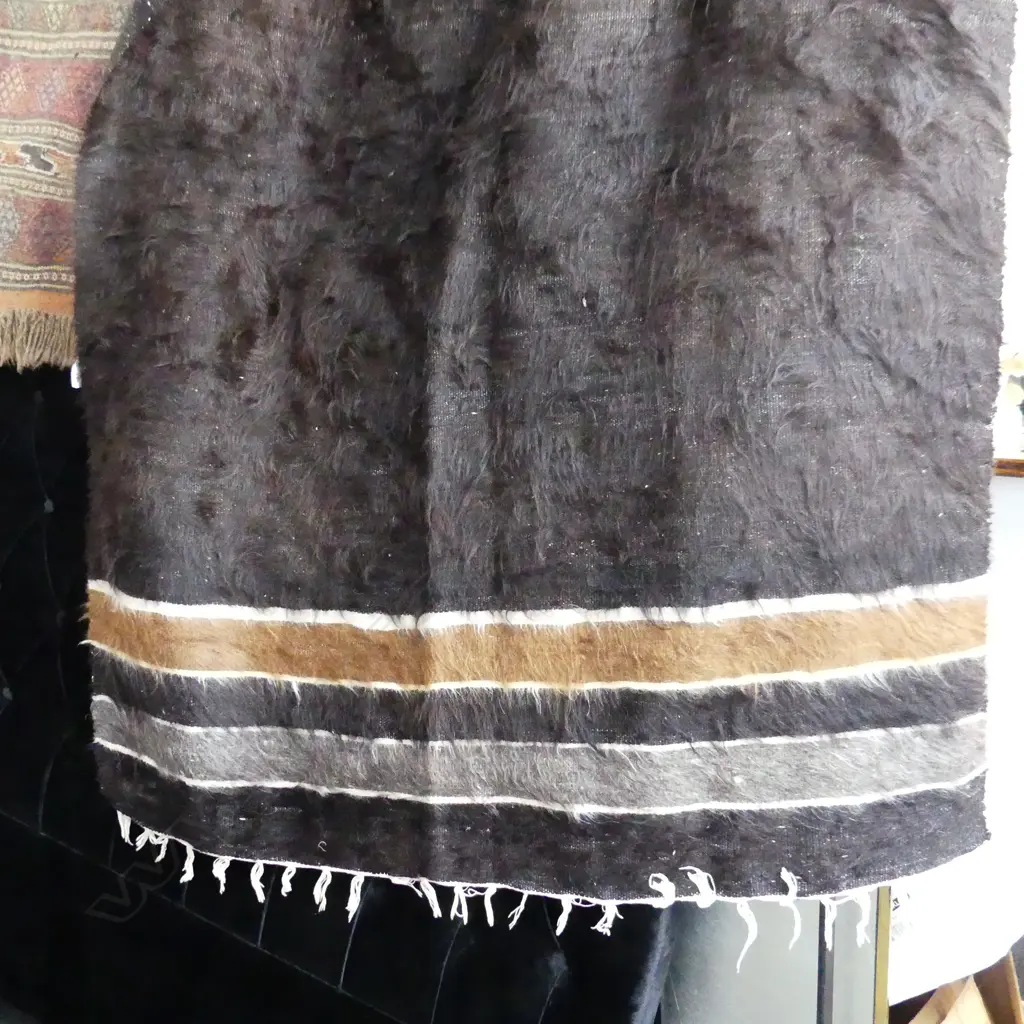 LG VINTAGE TURKISH RUG; BROWN MOHAIR ON COTTON 1930x1260mm Image 1++