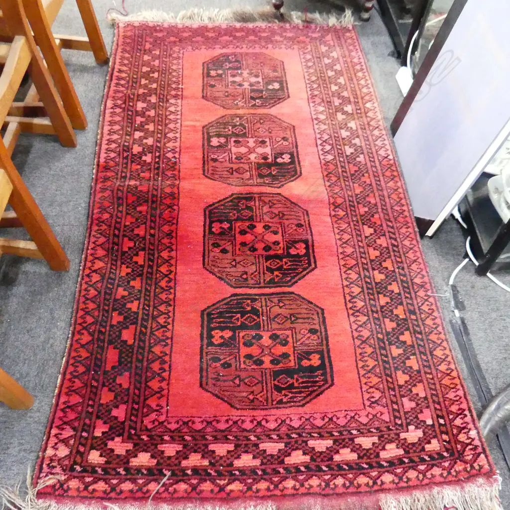 HAND KNOTTED ALL WOOL RUG 2000x1000mm Image 1++