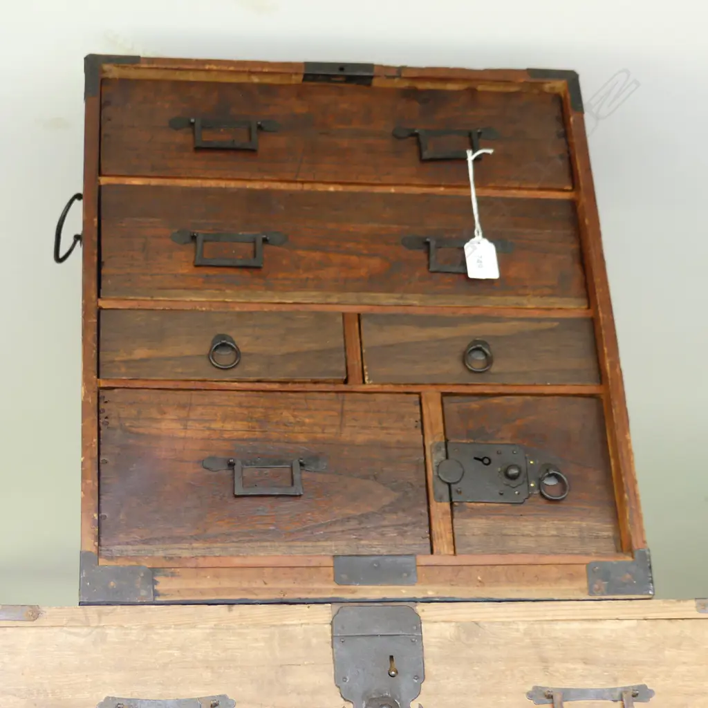 OLD JAPANESE CABINET 5 drawers 1 door. H.460mm. Image 1++