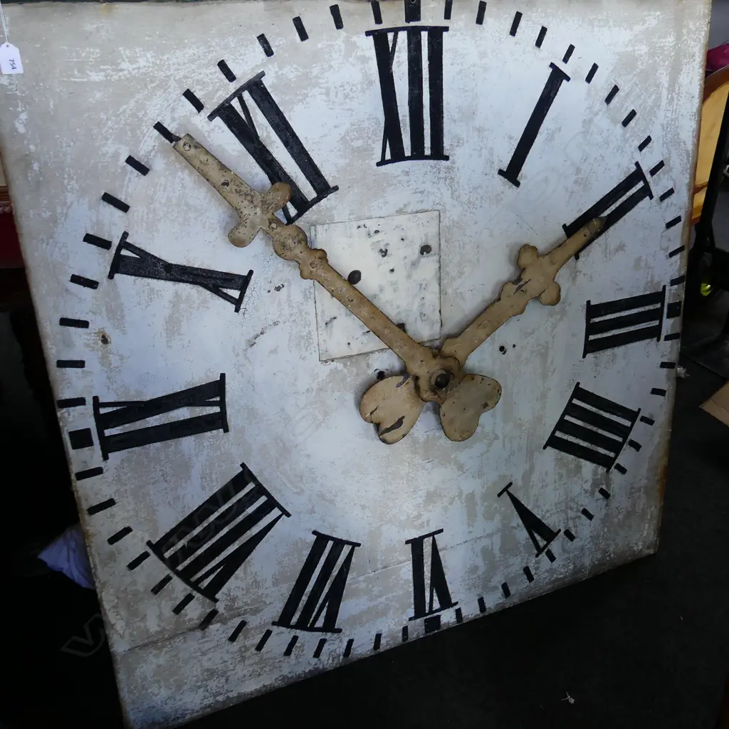 LG FRENCH PAINTED METAL RAILWAY CLOCK 1200x1200mm Image 1++