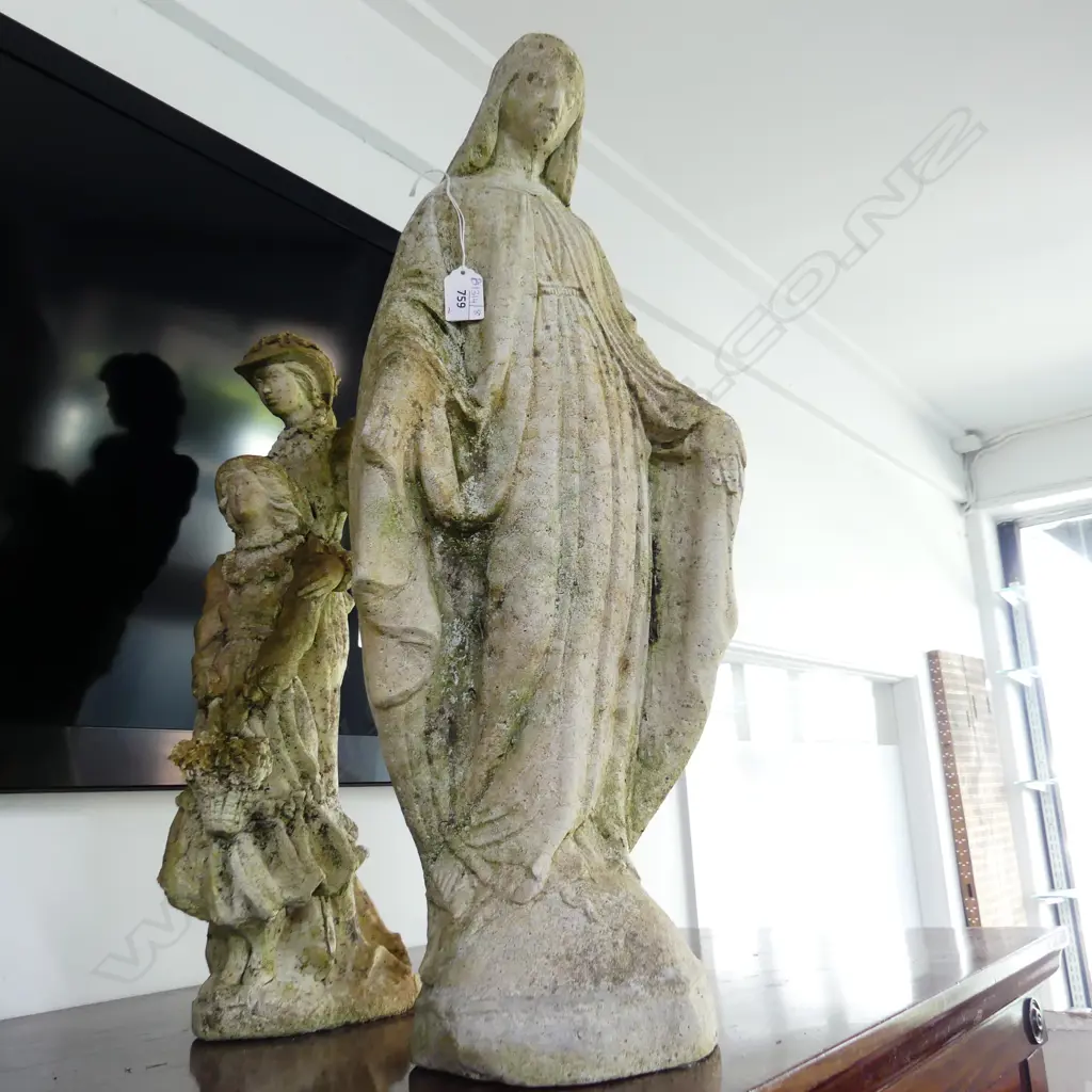 CONCRETE GARDEN STATUE VIRGIN MARY MADONNA H.640mm Image 1++
