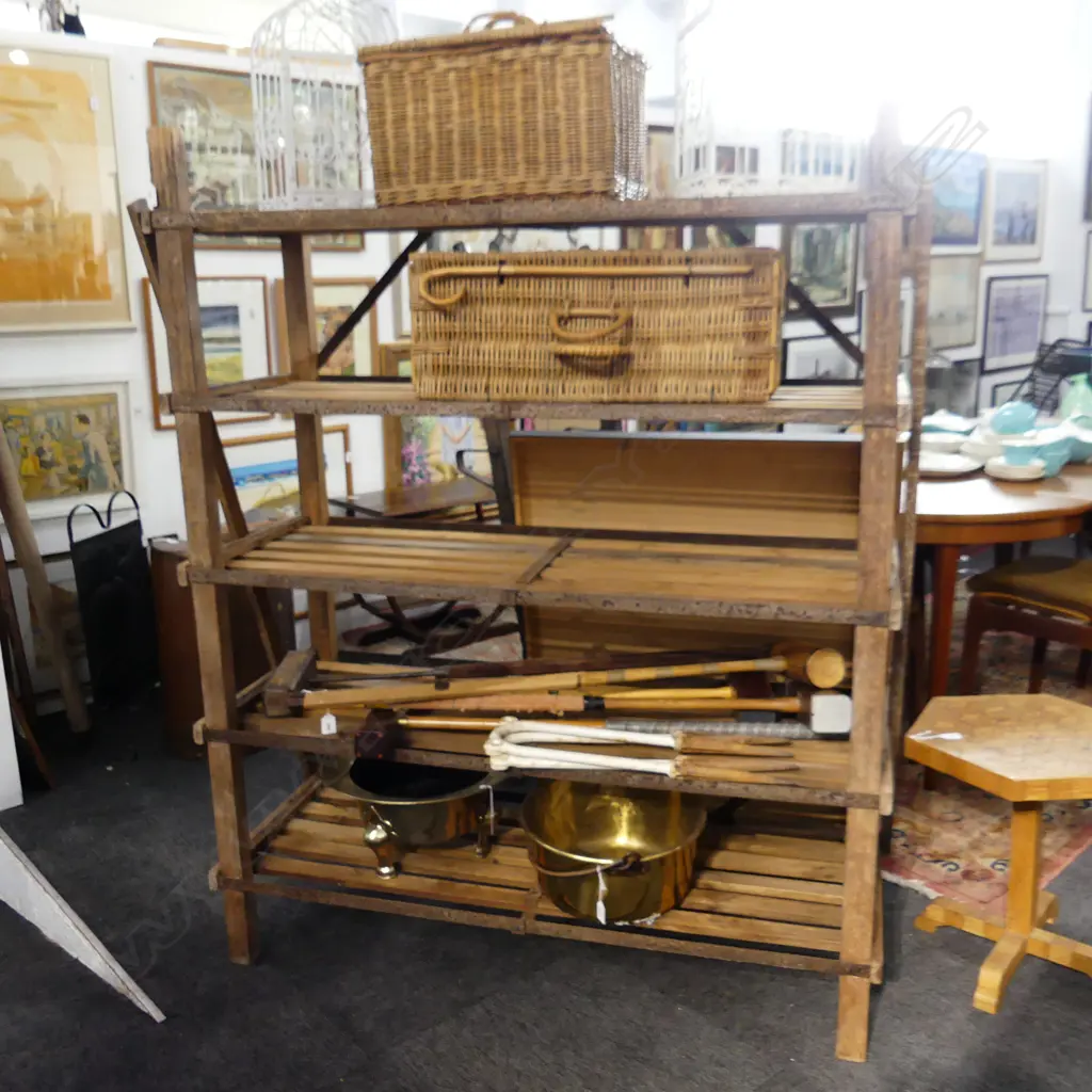 SLATTED WOODEN BAKERS STAND - BORER 1300x510x1570mm Image 1++