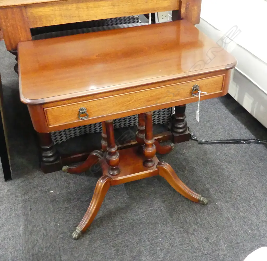REGENCY STYLE MAHOGANY SIDE TABLE 680x430x675mm Image 1++