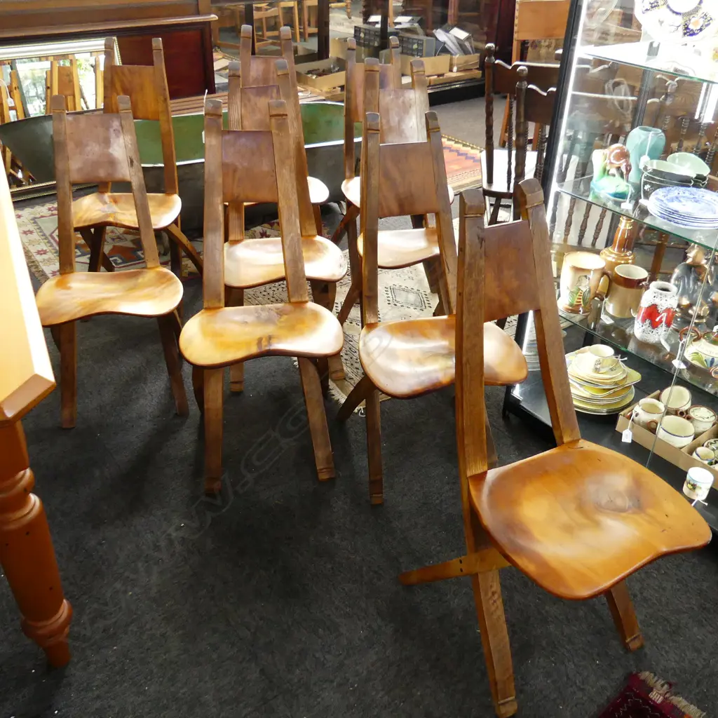 NINE CHAIRS; SWAMP KAURI & WINE BARREL CONSTRUCTION Image 1++