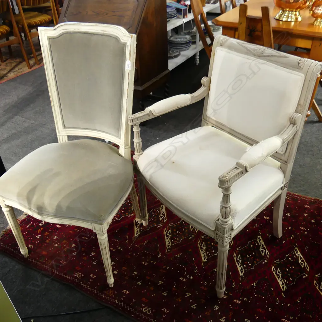 2 FRENCH STYLE UPHOLSTERED CHAIRS Image 1++