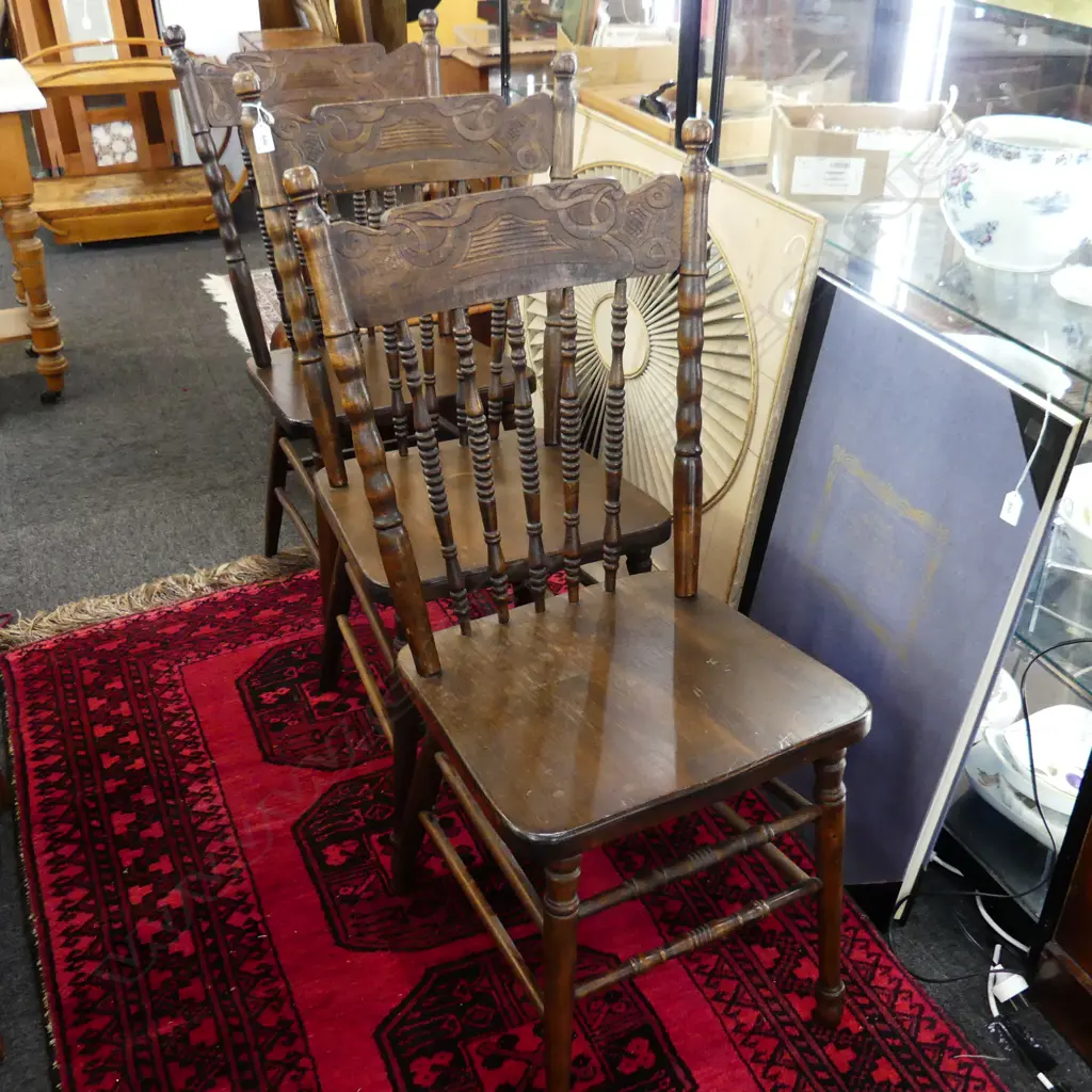 6 SPINDLE BACK CHAIRS Image 1++