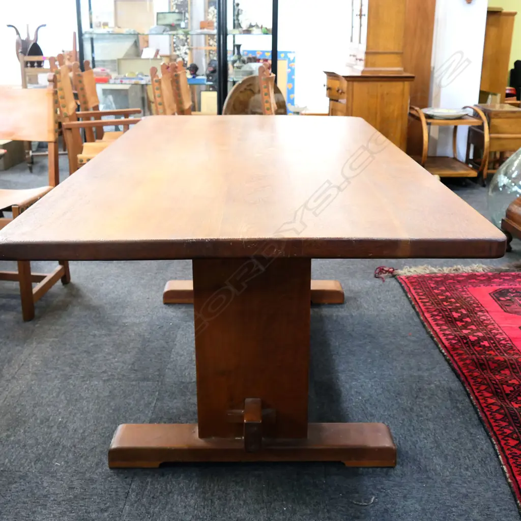 DINING TABLE + 8 LEATHER CHAIRS BY DU BOIS FURNITURE LTD AUCKLAND 1980x990x730mm Image 1++