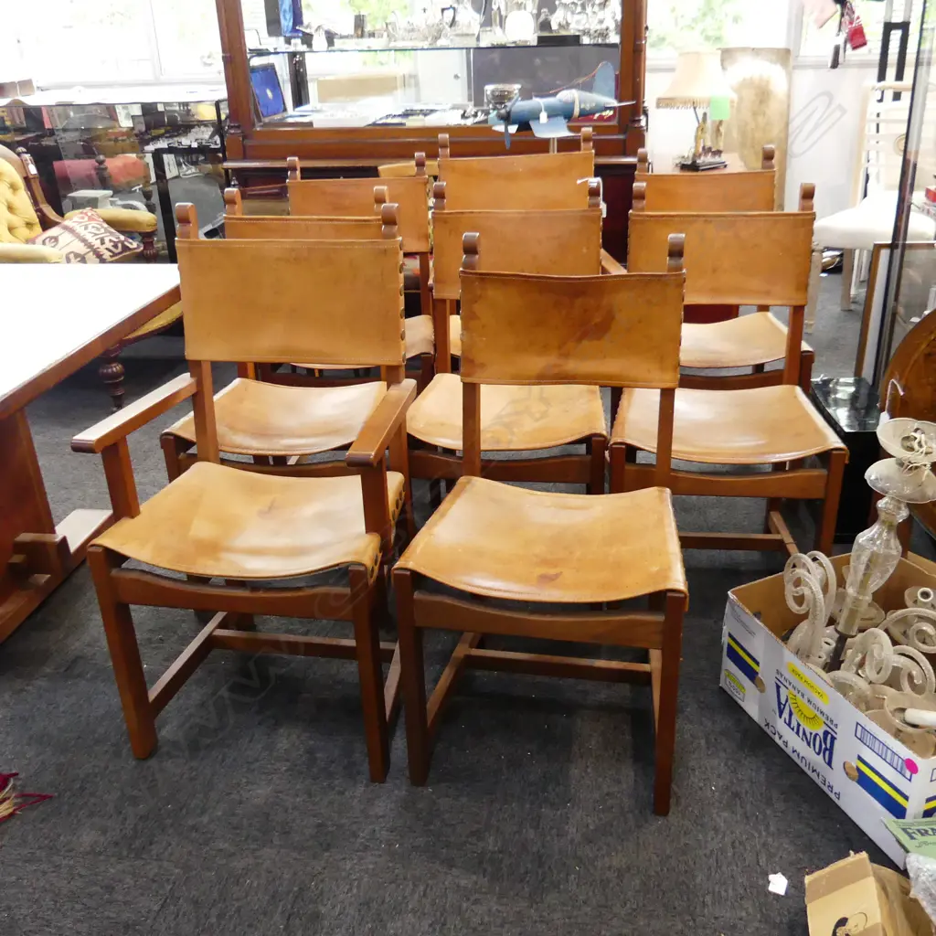 DINING TABLE + 8 LEATHER CHAIRS BY DU BOIS FURNITURE LTD AUCKLAND 1980x990x730mm Image 1++