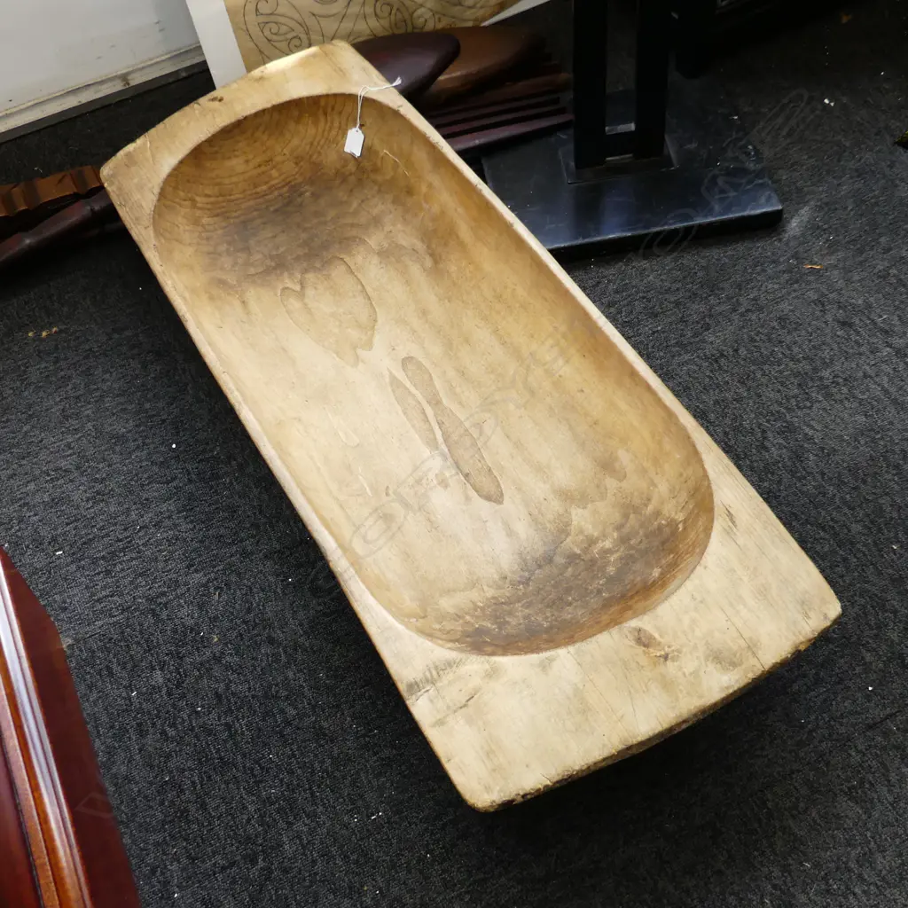LARGE WOODEN PASTILLE SHAPED TROUGH. 400X1150mm Image 1++