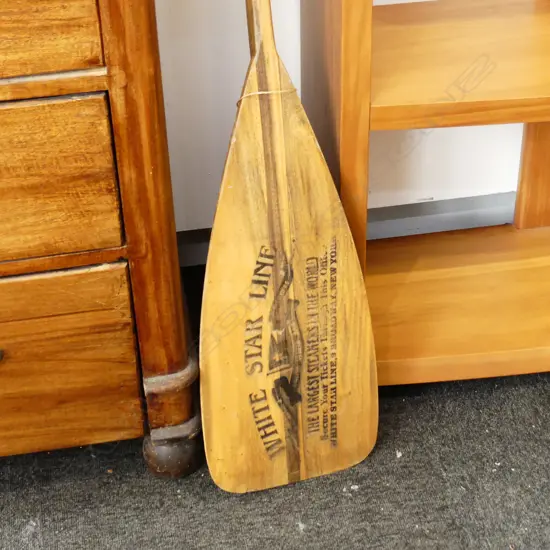 WOODEN PADDLE 'WHITE STAR LINE' STENCIL L.1370mm
