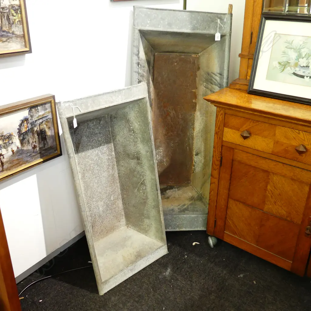 TWO LARGE ALUMINUM TROUGHS. 1200 AND 880mm LONG  Image 1++
