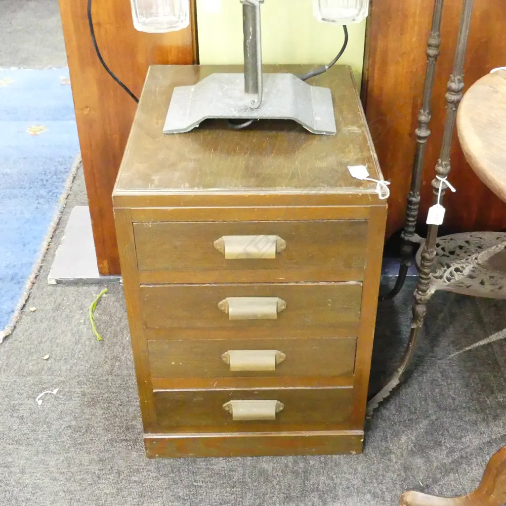 OLD JAPANESE UTILITY CABINET 4 drawer H.535mm. Image 1++