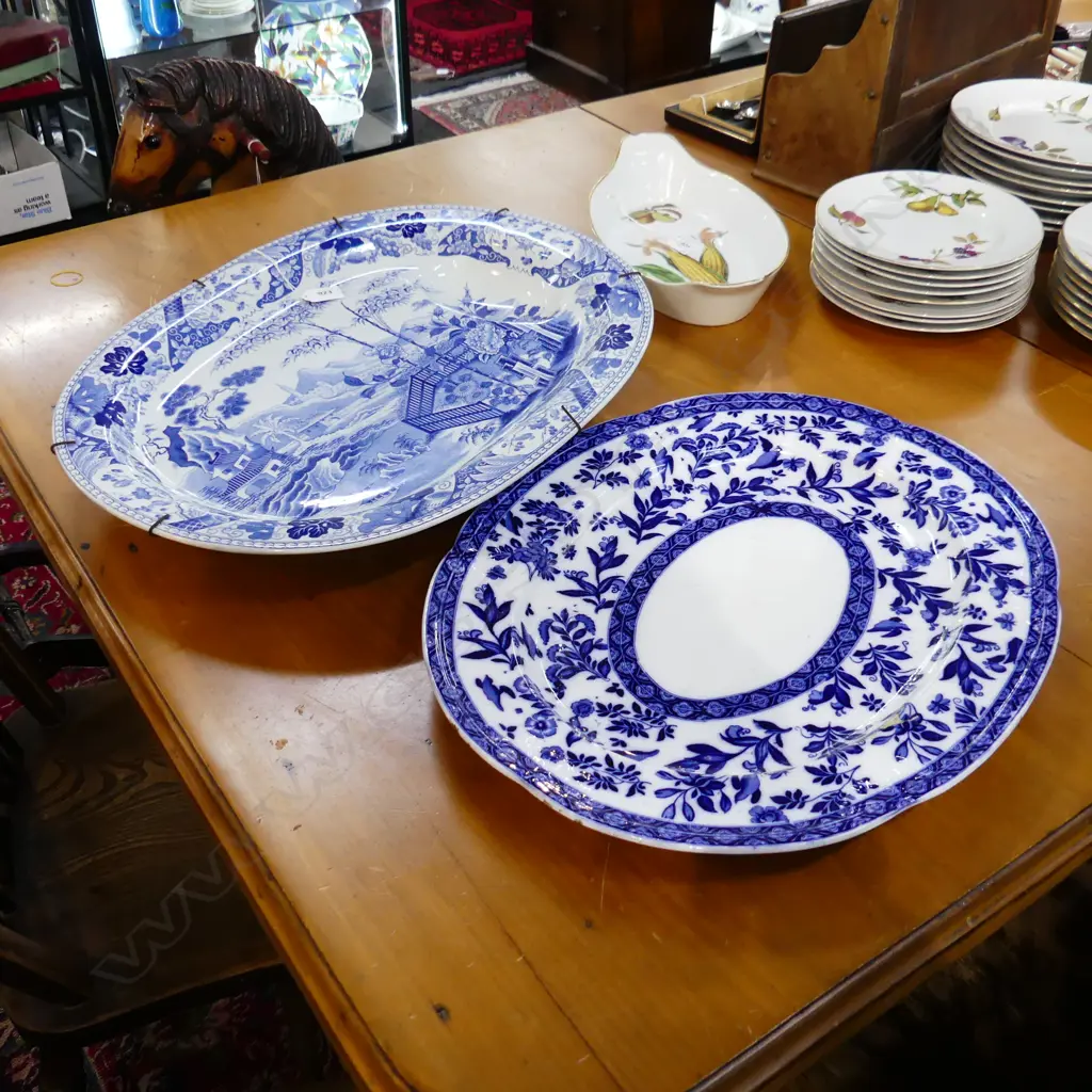 2 LG MEAT PLATTERS: LATE 19thC WEDGWOOD 400x510mm, OTHER Image 1++