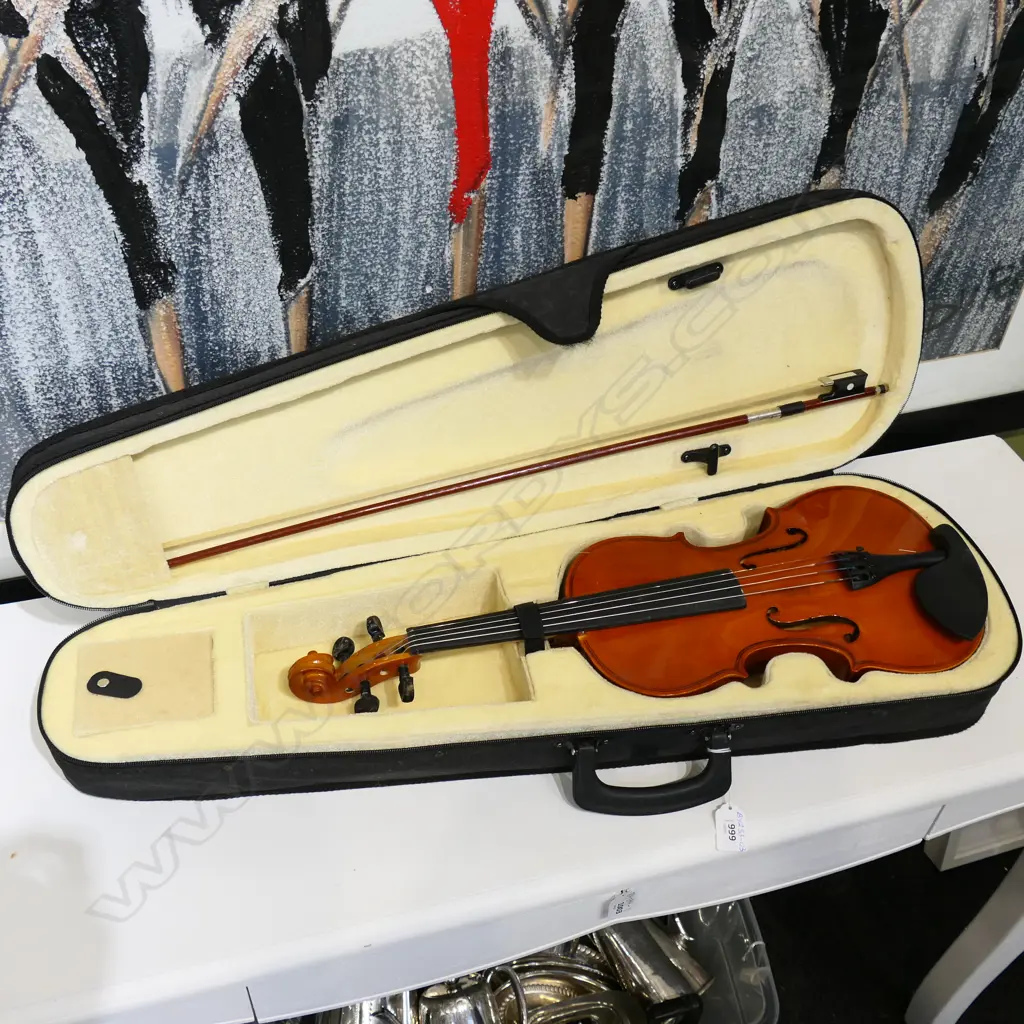 VIOLIN CASED WITH BOW Image 1++