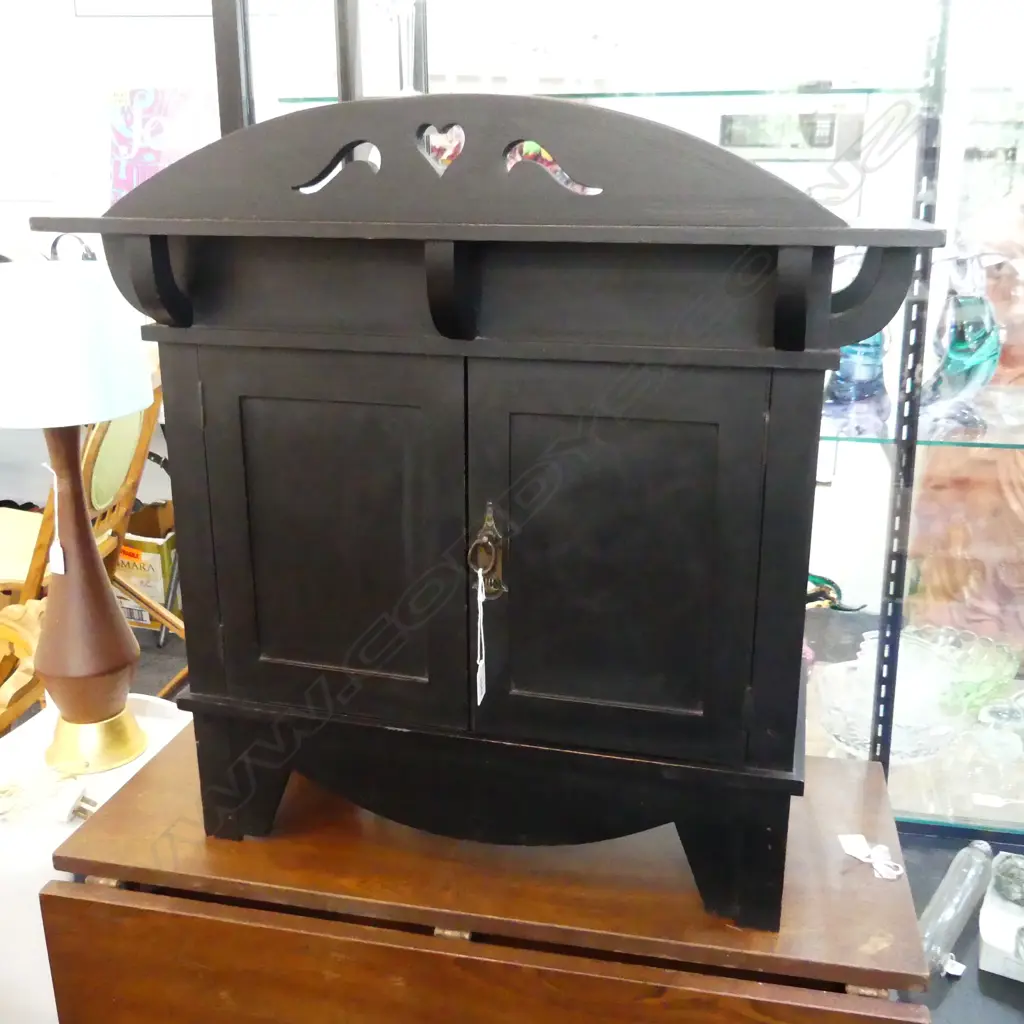 BLACK PAINTED ARTS & CRAFTS CABINET 680x290x675mm Image 1++