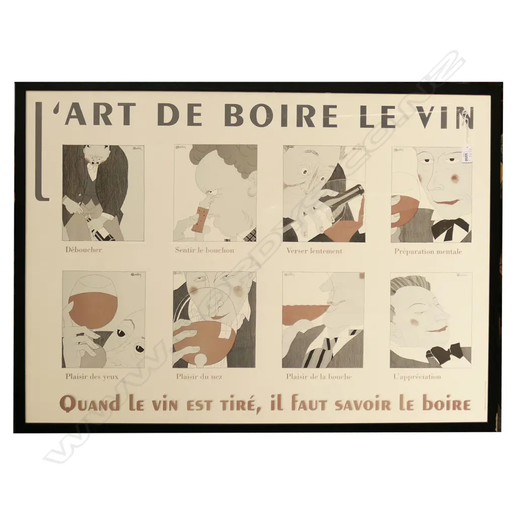 LARGE FORMAT POSTER " ART DE BOIRE LE VIN " . VINTNER THEMES. 1003X725mm Image 1++