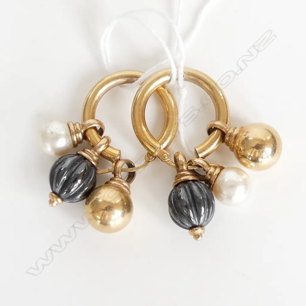 1 PR GOLD HOOP EARRINGS, 12.6gm Image 1++