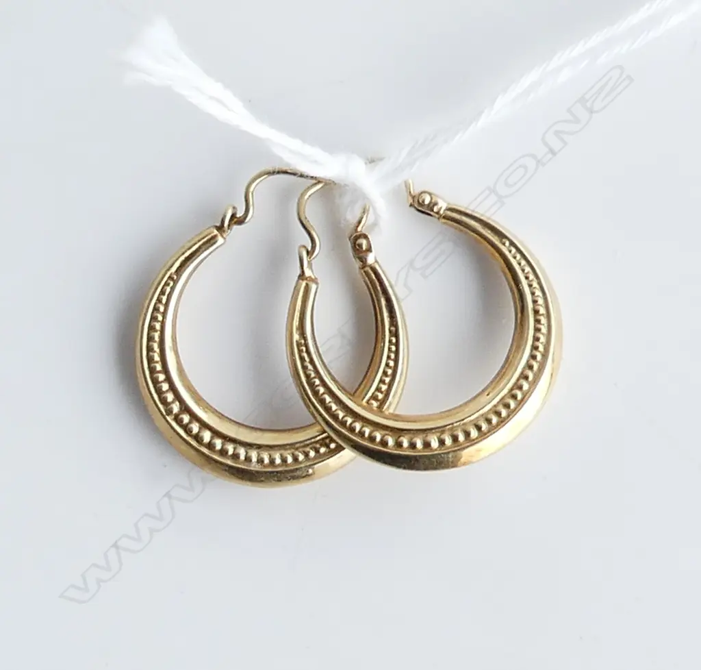 PAIR OF 14CT HOOP EARRINGS 2 GRAMS Image 1++