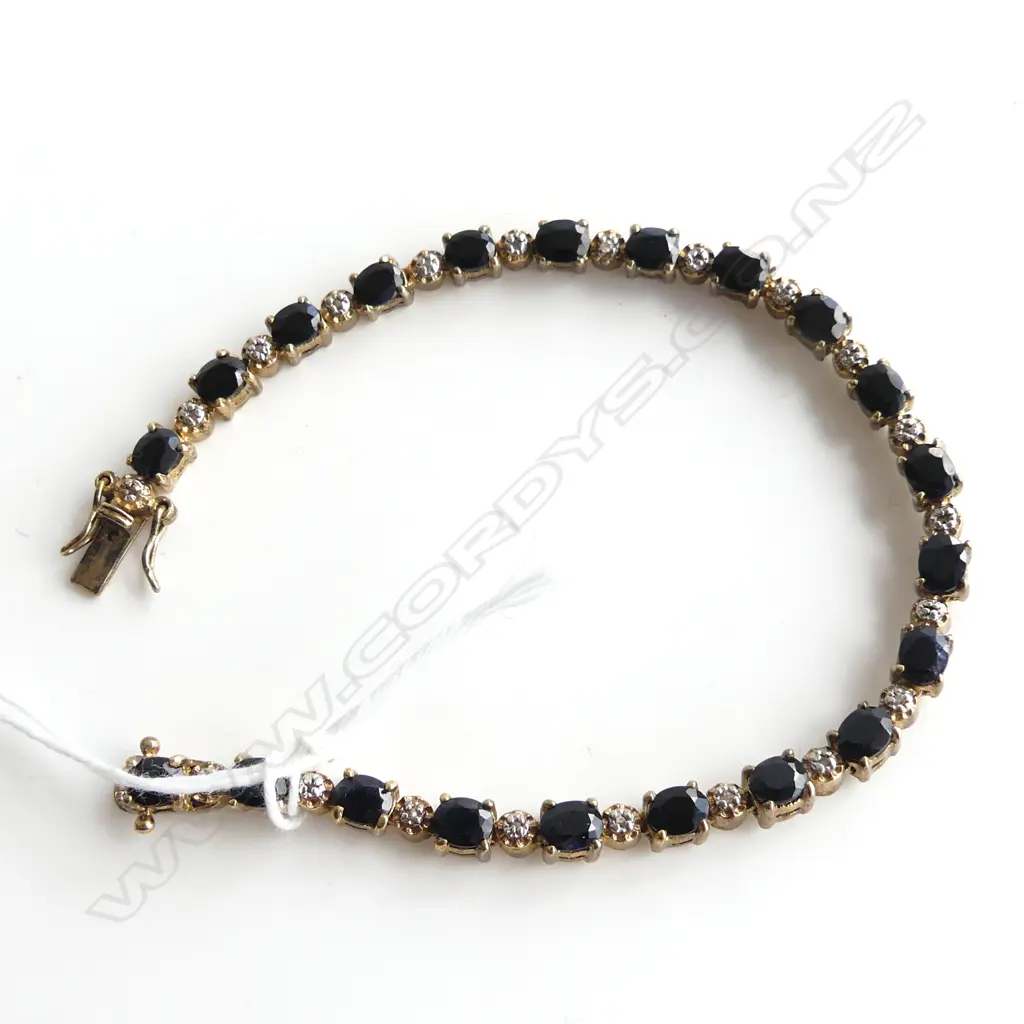 SILVER SAPPHIRE & DIAMOND BRACELET Image 1++