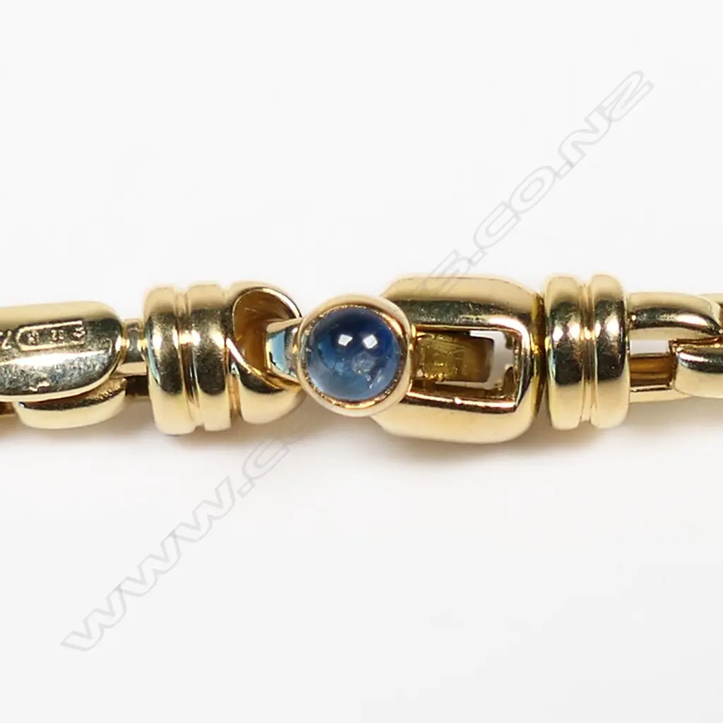 18CT YELLOW GOLD BRACELET 8.18gms WITH SAPPHIRE Image 1++