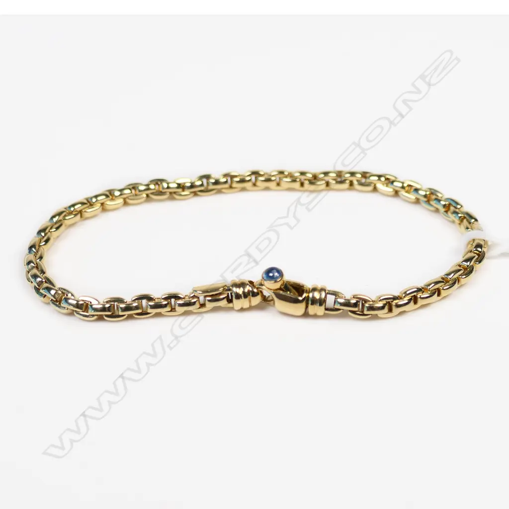 18CT YELLOW GOLD BRACELET 8.18gms WITH SAPPHIRE Image 1++